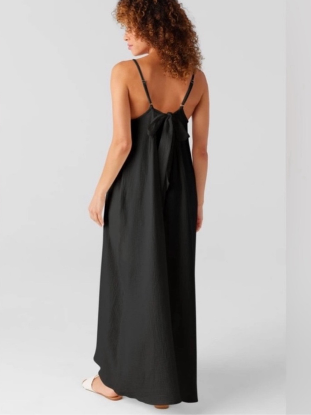100% Cotton Gauze Sol Angeles NWT M/L Maxi Dress Minimalist Coastal Euro Summer - Picture 3 of 12